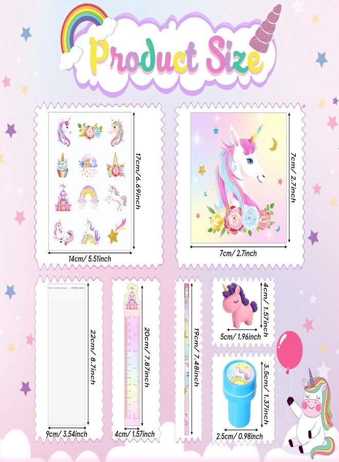 PerKoop 168 Pcs Unicorn Favors Unicorn Goodie Favor Bags with Mini Notebooks Pencils Sticker Stamps Pastel Rainbow Birthday Decorations for Adults Prizes Gifts Goody Favors Bag Fillers Supplies - Image 2